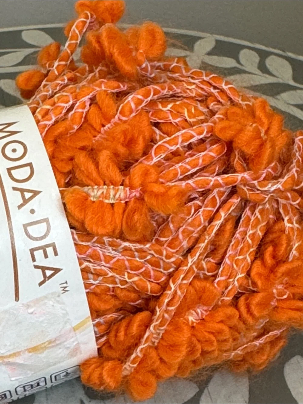 MODA·DEA Lazy Daisy Orange Novelty Yarn